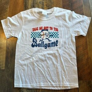 Port and Company White Tee with Baseball Graphic